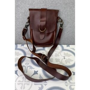 Saddleback Leather Love 41‎ Crossbody Bag Mahogany Brown Adjustable RARE